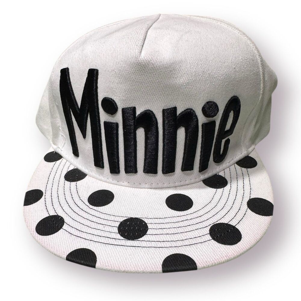 Disney Minnie Theme Baseball Cap - Black‎ And White Minnie Dots BNWT